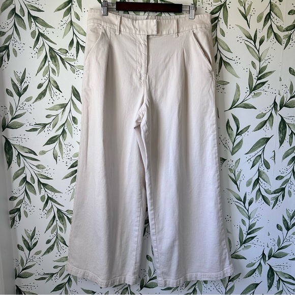 American Eagle Dreamy Drape Stretch Poppy Trouser. Ivory. Size 14 Short. - Picture 2 of 12